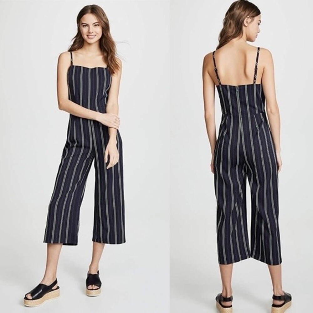 Cupcakes and cashmere Avery stripe jumpsuit size 8